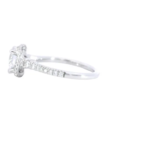 14K White Gold Halo Diamond Engagement Ring Setting Image 2 Carroll's Jewelers Fort Lauderdale, FL