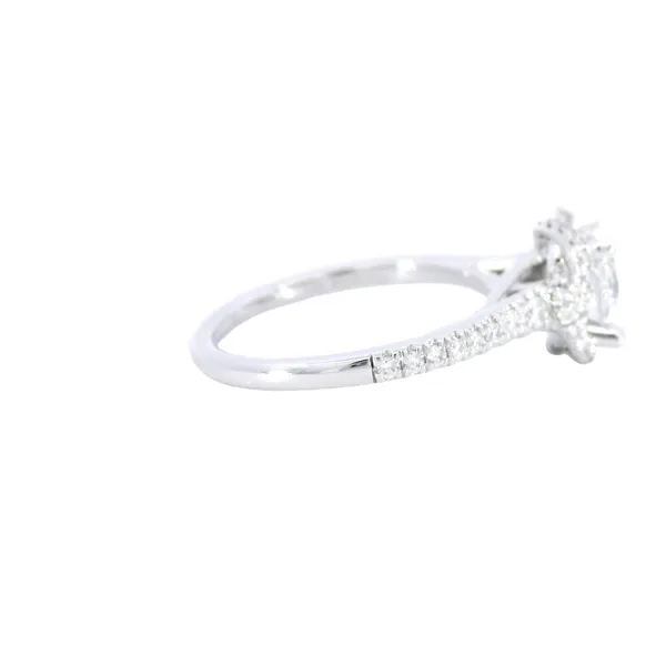 14K White Gold Halo Diamond Engagement Ring Setting Image 4 Carroll's Jewelers Fort Lauderdale, FL