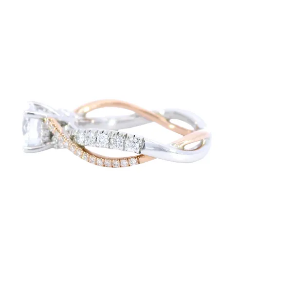 14K Two-Tone Rose Gold Diamond Engagement Ring Setting Image 2 Carroll's Jewelers Fort Lauderdale, FL
