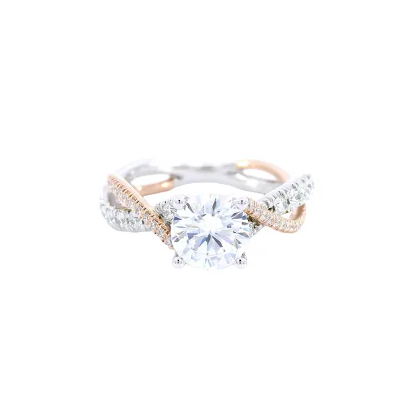 14K Two-Tone Rose Gold Diamond Engagement Ring Setting Carroll's Jewelers Fort Lauderdale, FL