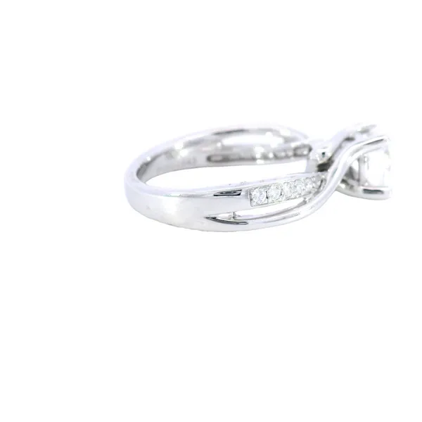 14K White Gold Crossover Diamond Engagement Ring Setting Image 4 Carroll's Jewelers Fort Lauderdale, FL