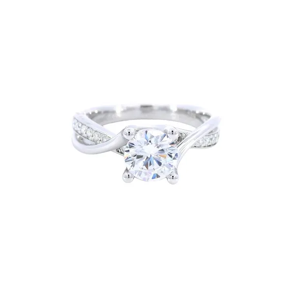 14K White Gold Crossover Diamond Engagement Ring Setting Carroll's Jewelers Fort Lauderdale, FL