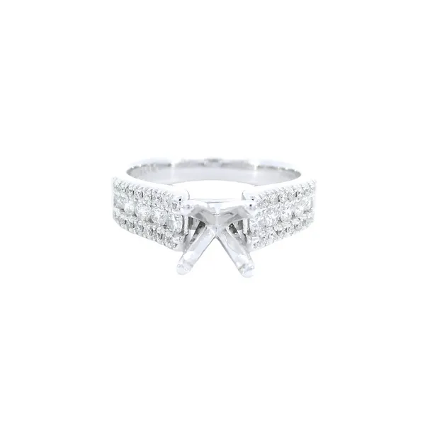 14K White Gold Contemporary Diamond Engagement Ring Carroll's Jewelers Fort Lauderdale, FL