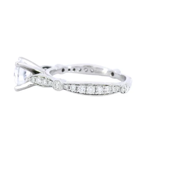 14K White Gold Accented Diamond Engagement Ring Setting Image 2 Carroll's Jewelers Fort Lauderdale, FL