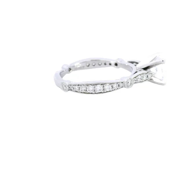 14K White Gold Accented Diamond Engagement Ring Setting Image 4 Carroll's Jewelers Fort Lauderdale, FL