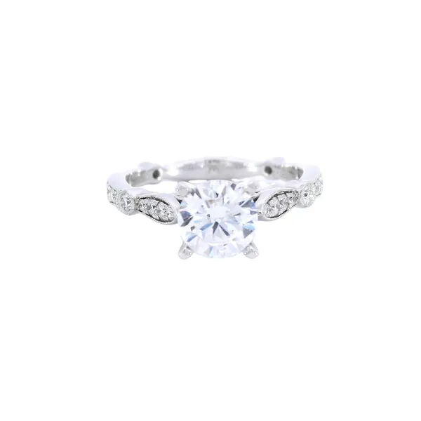 14K White Gold Accented Diamond Engagement Ring Setting Carroll's Jewelers Fort Lauderdale, FL