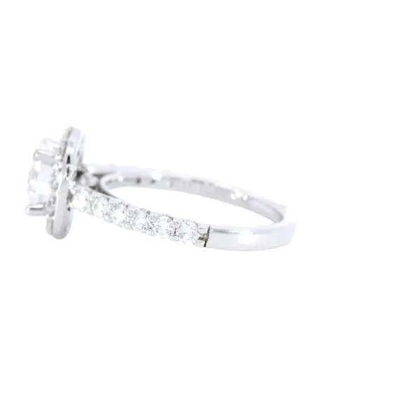 14K White Gold Halo Diamond Engagement Ring Setting Image 2 Carroll's Jewelers Fort Lauderdale, FL