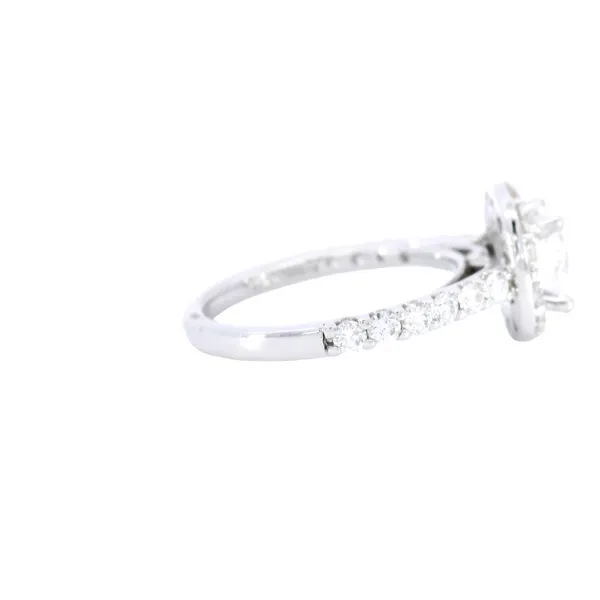 14K White Gold Halo Diamond Engagement Ring Setting Image 4 Carroll's Jewelers Fort Lauderdale, FL