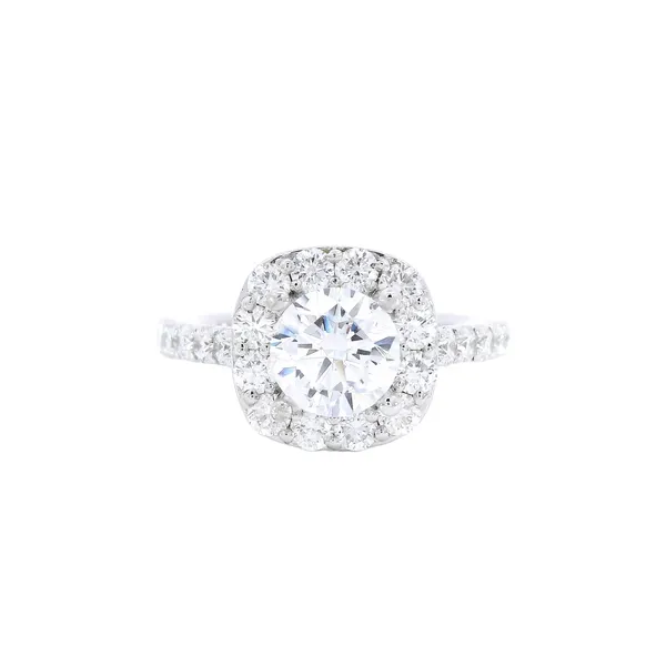 14K White Gold Halo Diamond Engagement Ring Setting Carroll's Jewelers Fort Lauderdale, FL