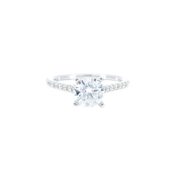 14K White Gold Contemporary Diamond Engagement Ring Setting Carroll's Jewelers Fort Lauderdale, FL