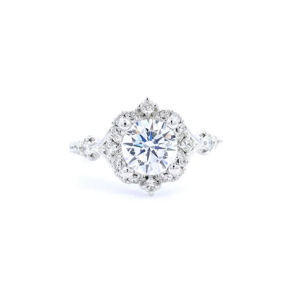 14K White Gold Vintage Diamond Engagement Ring Setting Carroll's Jewelers Fort Lauderdale, FL