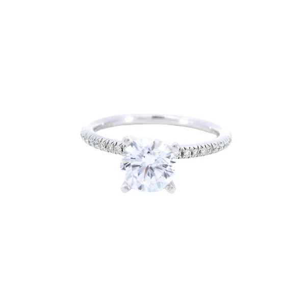 14K White Gold Pave Diamond Engagement Ring Setting Carroll's Jewelers Fort Lauderdale, FL