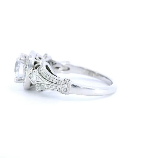 14K White Gold Vintage Diamond Engagement Ring Setting Image 2 Carroll's Jewelers Fort Lauderdale, FL