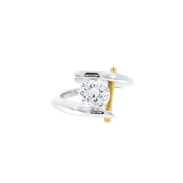Platinum & 24K Yellow Gold Diamond Engagement Ring Setting Carroll's Jewelers Fort Lauderdale, FL