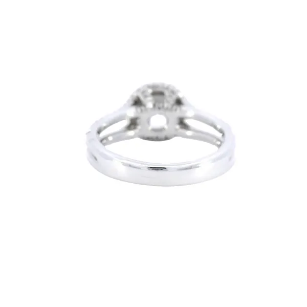 18K White Gold Halo Diamond Engagement Ring Setting Image 3 Carroll's Jewelers Fort Lauderdale, FL