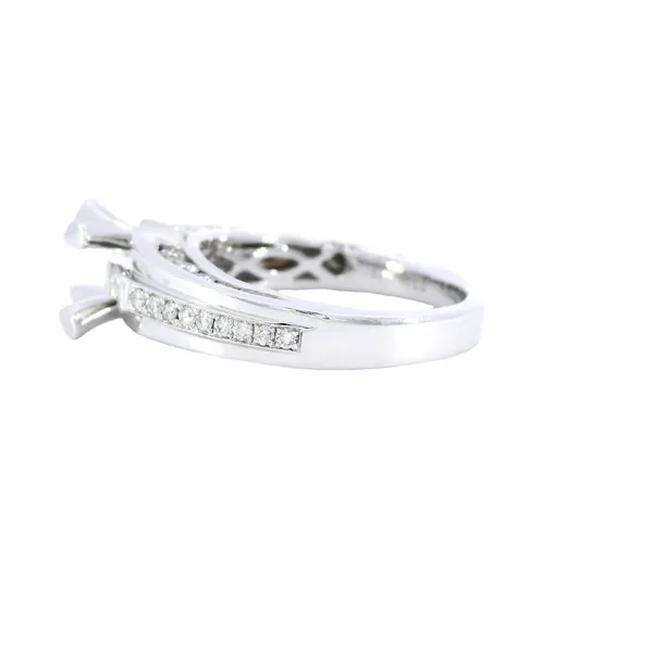 14K White Gold Hidden Accent Diamond Engagement Ring Setting Image 2 Carroll's Jewelers Fort Lauderdale, FL