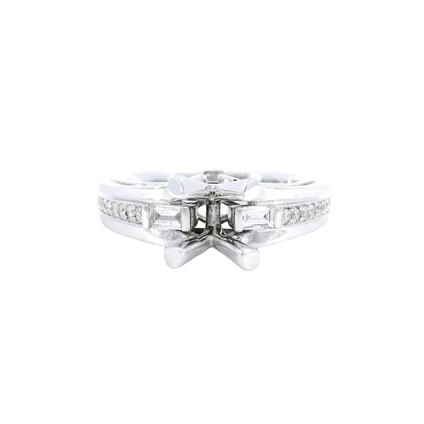 14K White Gold Hidden Accent Diamond Engagement Ring Setting Carroll's Jewelers Fort Lauderdale, FL