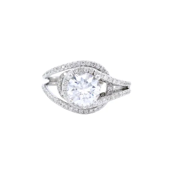 18K White Gold Contemporary Diamond Engagement Ring Setting Carroll's Jewelers Fort Lauderdale, FL