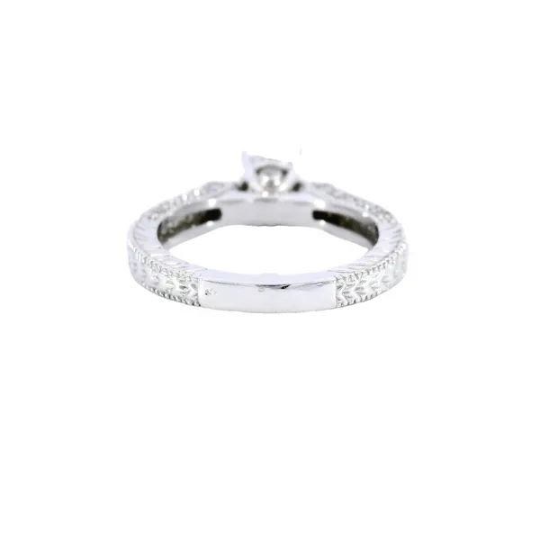 14K White Gold Hidden Accent Diamond Engagement Ring Setting Image 3 Carroll's Jewelers Fort Lauderdale, FL