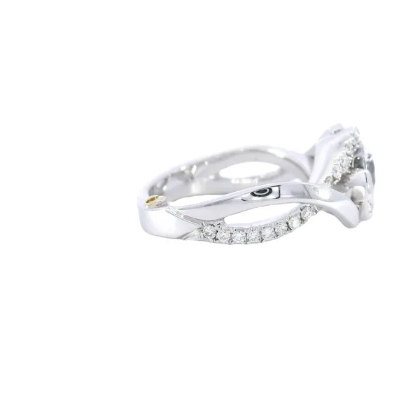 14K White Gold Crossover Diamond Engagement Ring Setting Image 4 Carroll's Jewelers Fort Lauderdale, FL