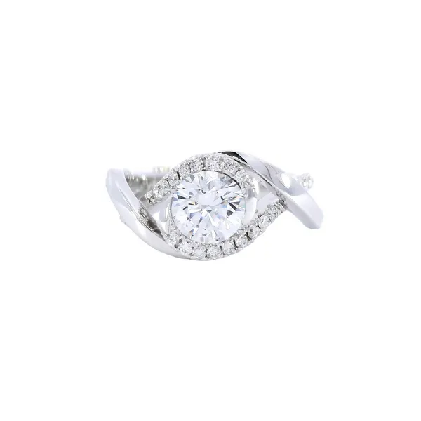 14K White Gold Crossover Diamond Engagement Ring Setting Carroll's Jewelers Fort Lauderdale, FL