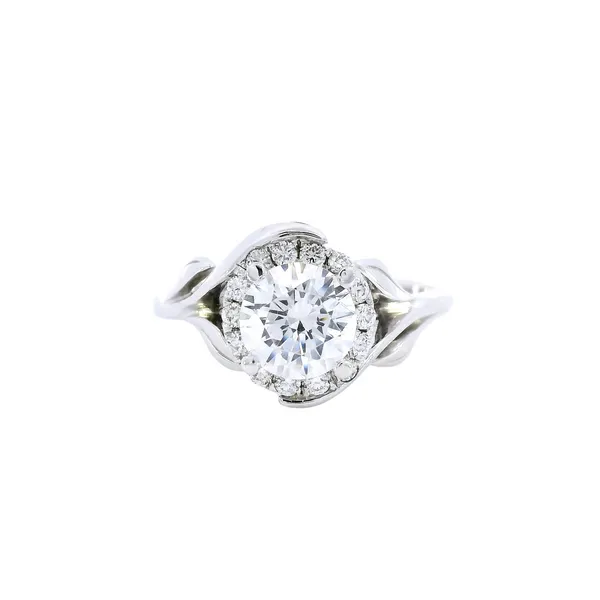 14K White Gold Contemporary Diamond Engagement Ring Setting Carroll's Jewelers Fort Lauderdale, FL