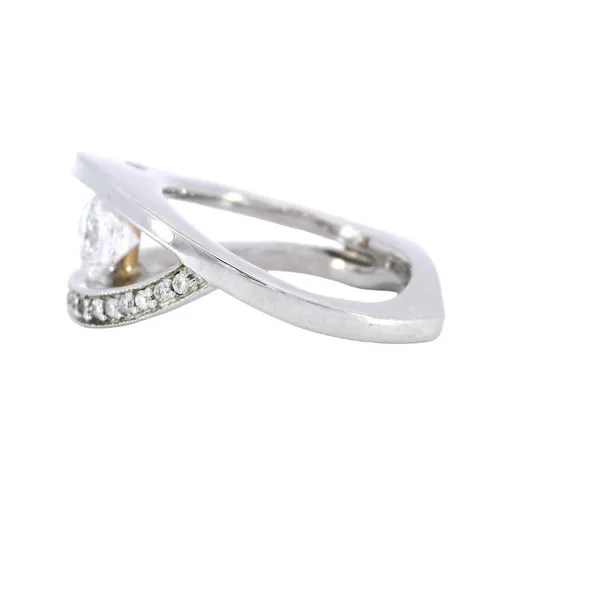 14K White Gold Contemporary Diamond Engagement Ring Setting Image 2 Carroll's Jewelers Fort Lauderdale, FL