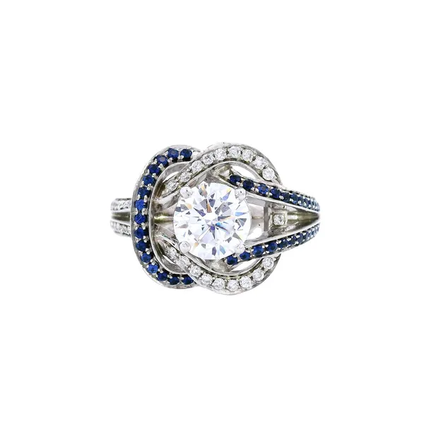 Entangle 14K White Gold Diamond & Sapphire Ring Carroll's Jewelers Fort Lauderdale, FL