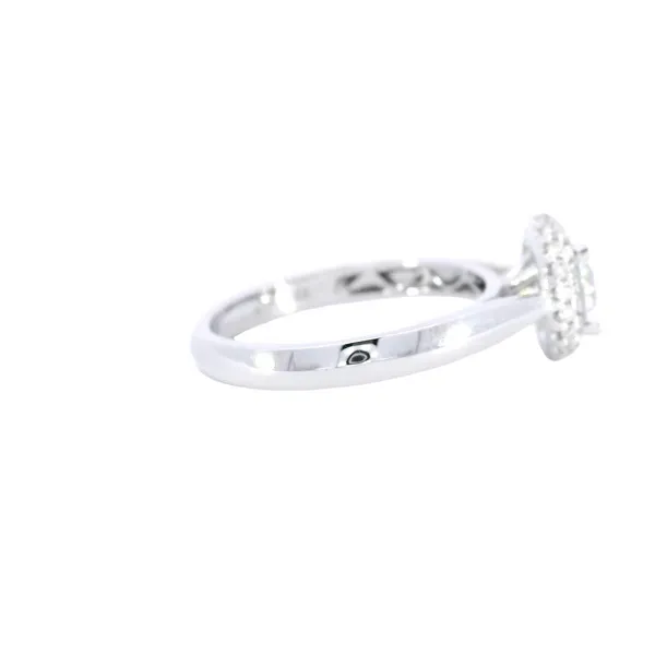 14K White Gold Halo Diamond Engagement Ring Setting Image 4 Carroll's Jewelers Fort Lauderdale, FL