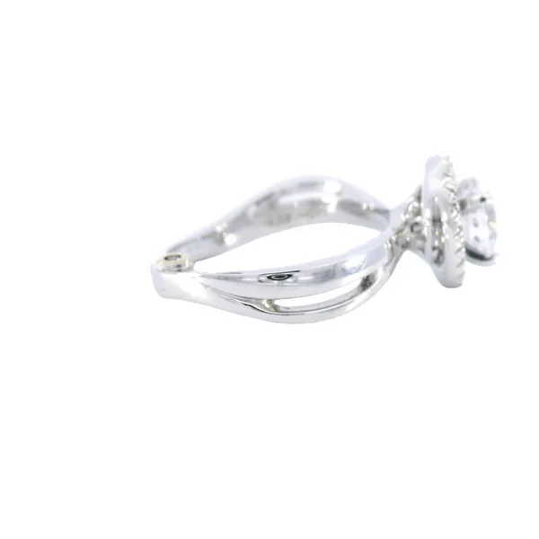 Passion 14K White Gold Halo Diamond Engagement Ring Setting Image 4 Carroll's Jewelers Fort Lauderdale, FL