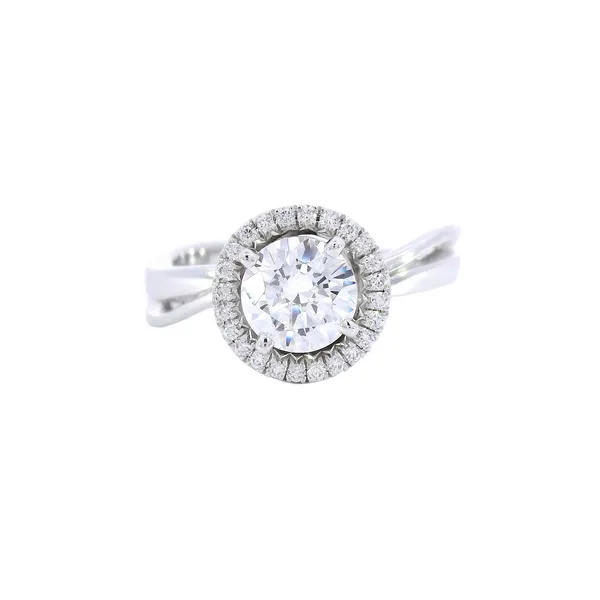 Passion 14K White Gold Halo Diamond Engagement Ring Setting Carroll's Jewelers Fort Lauderdale, FL