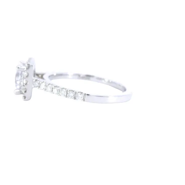 14K White Gold Square Halo Diamond Engagement Ring Setting Image 2 Carroll's Jewelers Fort Lauderdale, FL