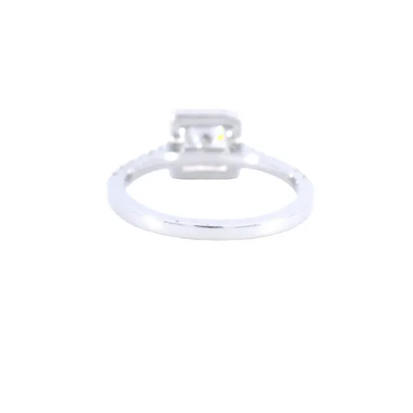 14K White Gold Square Halo Diamond Engagement Ring Setting Image 3 Carroll's Jewelers Fort Lauderdale, FL