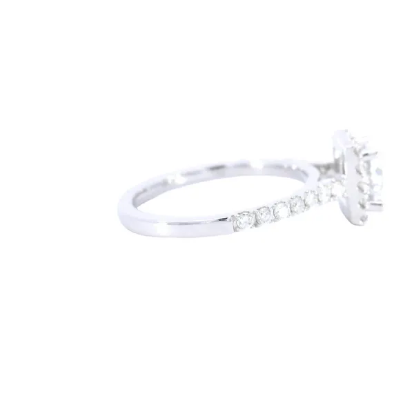 14K White Gold Square Halo Diamond Engagement Ring Setting Image 4 Carroll's Jewelers Fort Lauderdale, FL