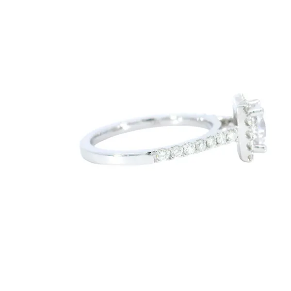 14K White Gold Square Halo Diamond Engagement Ring Setting Image 4 Carroll's Jewelers Fort Lauderdale, FL