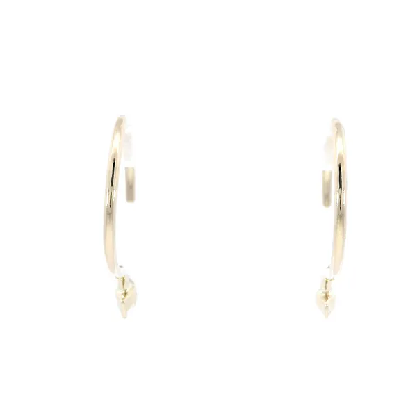 14K Yellow Gold Marquise Diamond Huggie Earrings Image 3 Carroll's Jewelers Fort Lauderdale, FL