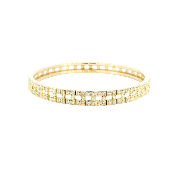 14K Yellow Gold Diamond Pickleball Bracelet Image 2 Carroll's Jewelers Fort Lauderdale, FL