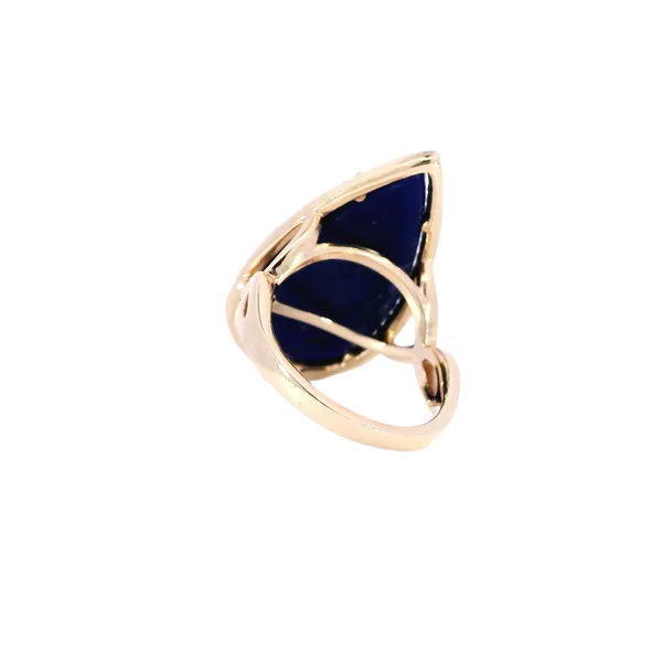 14K Rose Gold Quartz-Over-Lapis & Diamond Ring Image 3 Carroll's Jewelers Fort Lauderdale, FL