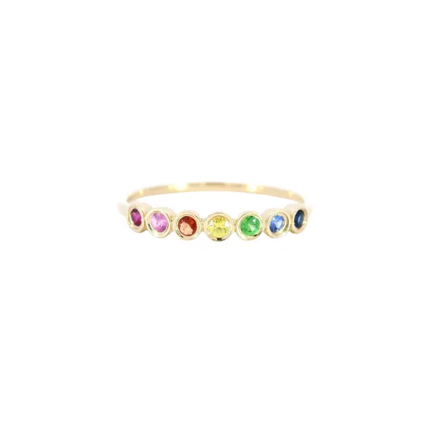 14K Yellow Gold Multi-Sapphire & Tsavorite Fashion Ring Carroll's Jewelers Fort Lauderdale, FL