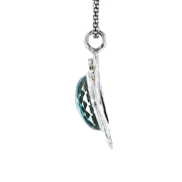 Sterling Silver Quartz, Malachite, & Diamond Pendant Image 2 Carroll's Jewelers Fort Lauderdale, FL