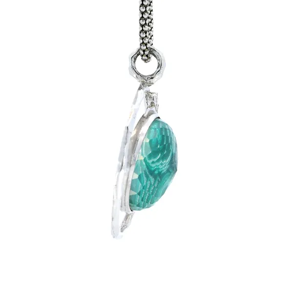 Sterling Silver Quartz, Malachite, & Diamond Pendant Image 4 Carroll's Jewelers Fort Lauderdale, FL