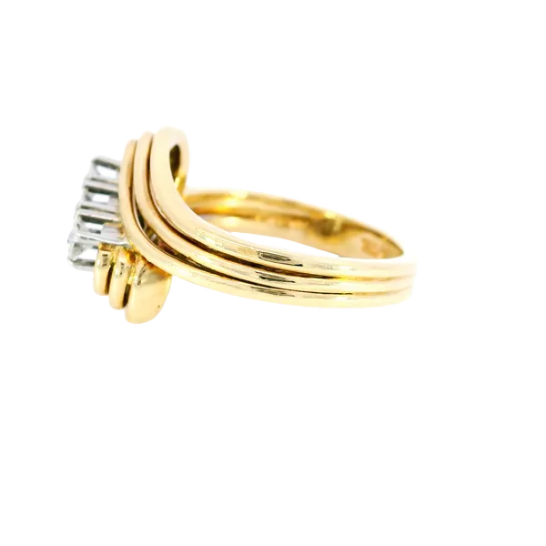 18K Yellow Gold Diamond Swirl Ring Image 2 Carroll's Jewelers Fort Lauderdale, FL