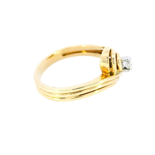 18K Yellow Gold Diamond Swirl Ring Image 3 Carroll's Jewelers Fort Lauderdale, FL