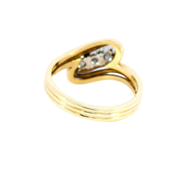 18K Yellow Gold Diamond Swirl Ring Image 4 Carroll's Jewelers Fort Lauderdale, FL