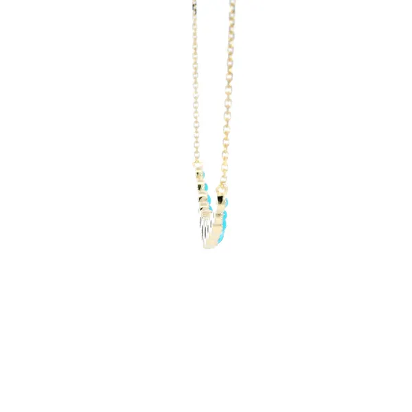 14K Yellow Gold Turquoise Necklace Image 4 Carroll's Jewelers Fort Lauderdale, FL