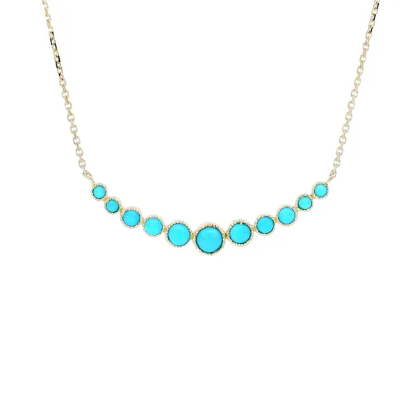 14K Yellow Gold Turquoise Necklace Carroll's Jewelers Fort Lauderdale, FL