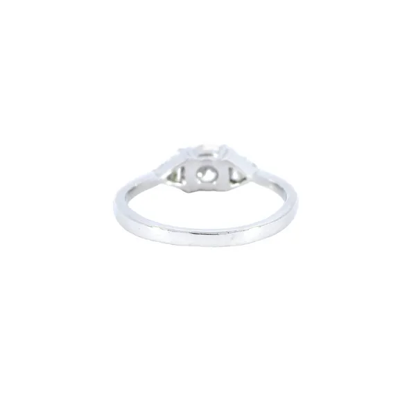 Platinum Round Brilliant & Trillion Diamond Ring Image 3 Carroll's Jewelers Fort Lauderdale, FL