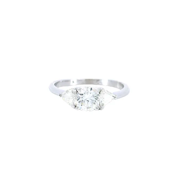Platinum Round Brilliant & Trillion Diamond Ring Carroll's Jewelers Fort Lauderdale, FL