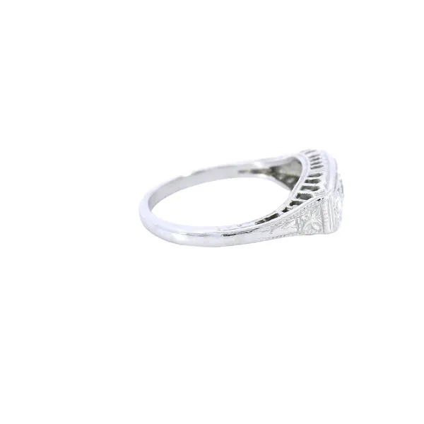 Platinum Three Diamond Antique Ring Image 4 Carroll's Jewelers Fort Lauderdale, FL