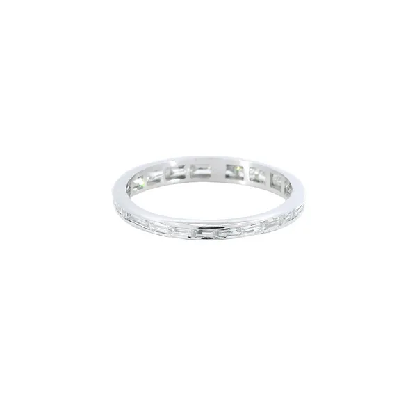 Platinum Diamond Baguette Eternity Ring Image 3 Carroll's Jewelers Fort Lauderdale, FL